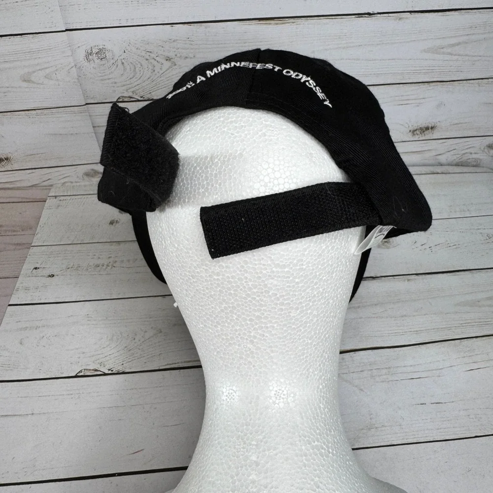 Vtg Coca-Cola Hat 2001 Minnefest Odyssey Black‎ Strapback Cap Head to Toe Promo